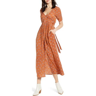 Lira Clothing Preston Floral Midi Dress, Brown