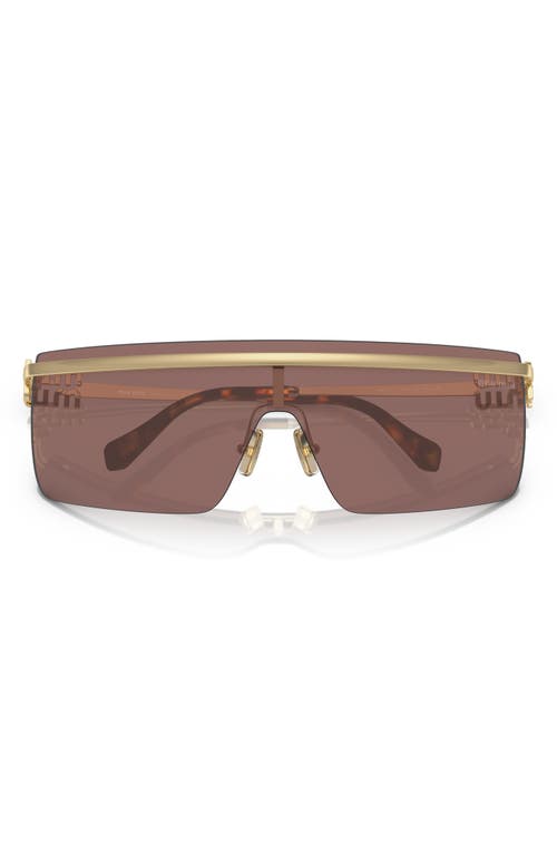 Miu Miu 142mm Rimless Shield Sunglasses In Brown