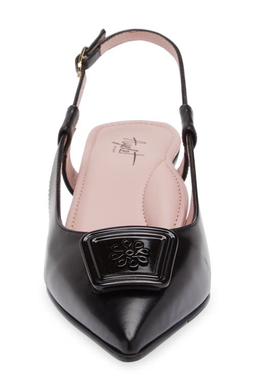 Naot Amber Pointed Toe Slingback Pump In Black Sheen Leather