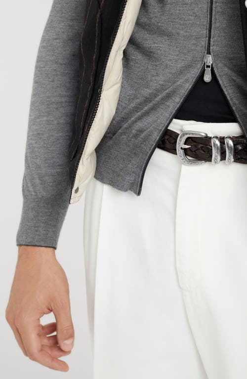 Shop Brunello Cucinelli Belt With Detailed Buckle In Ebony