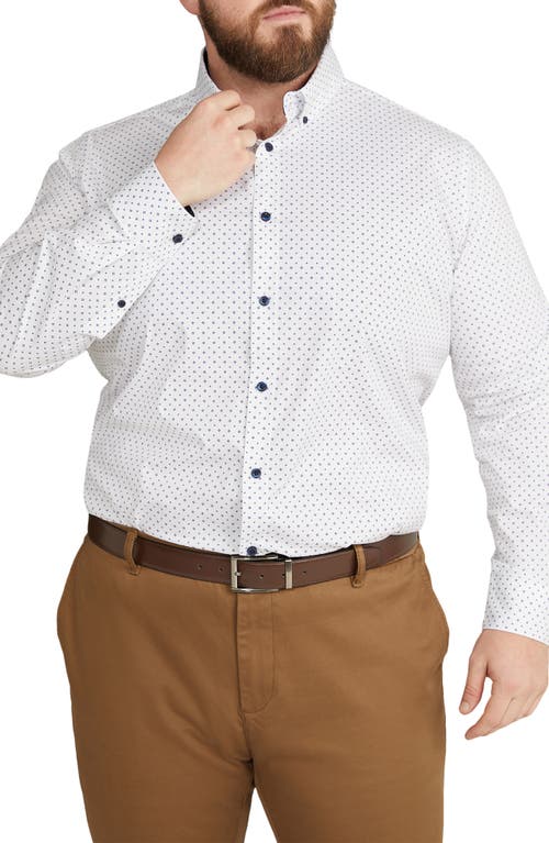 Shop Johnny Bigg Hudson Neat Stretch Cotton Button-down Shirt In White