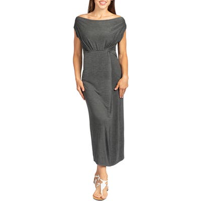 Savi Mom Hana Maxi Maternity/nursing Dress, Grey