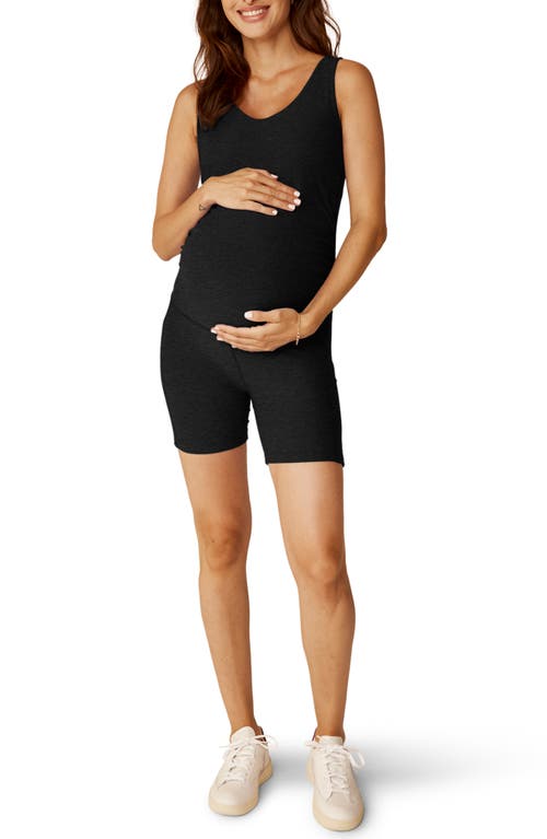 Shop Beyond Yoga Movin' Mama Maternity Romper In Darkest Night