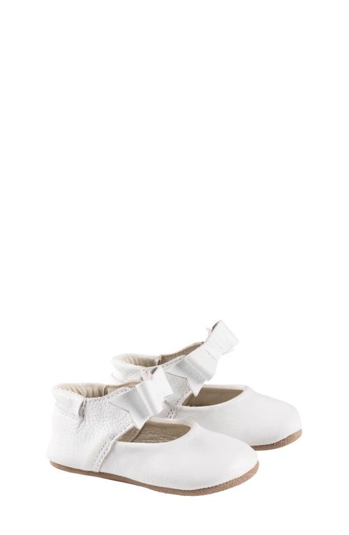 Robeez Sofia Bow Mary Jane Crib Shoe in White at Nordstrom, Size 18-24 Months
