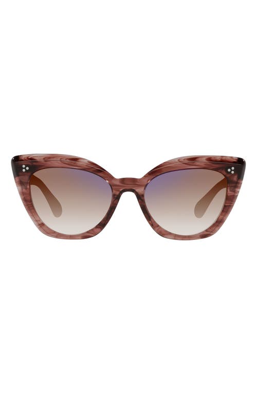 Oliver Peoples Laiya 55mm Gradient Butterfly Sunglasses in Merlot Smoke/Tan Grad Mirror at Nordstrom
