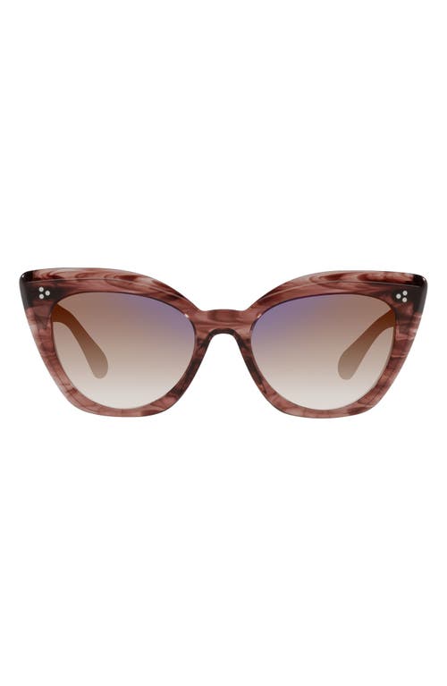 Oliver Peoples Laiya 55mm Gradient Butterfly Sunglasses In Merlot Smoke/tan Grad Mirror