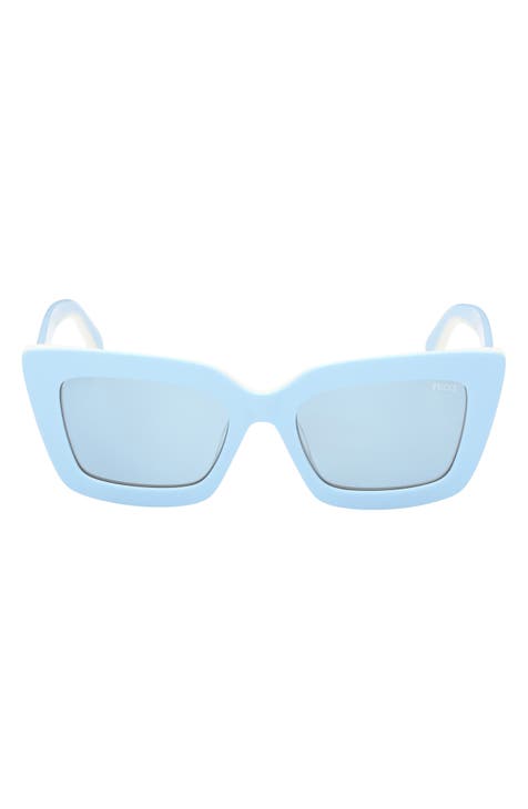 Emilio Pucci 51mm Geometric Square Sunglasses in Blue