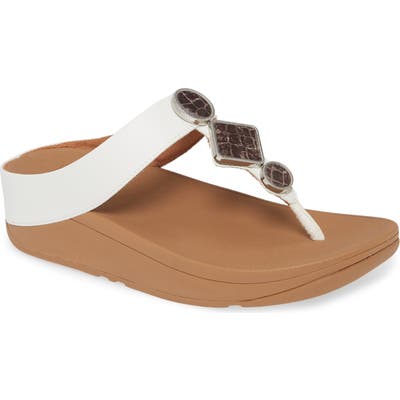 Fitflop Leia Embellished Flip Flop, White
