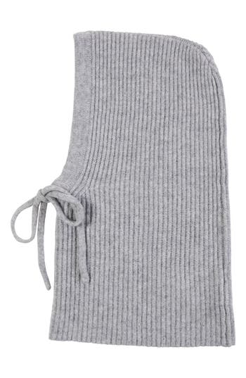 Amicale Cashmere Rib Knit Hood In Gray