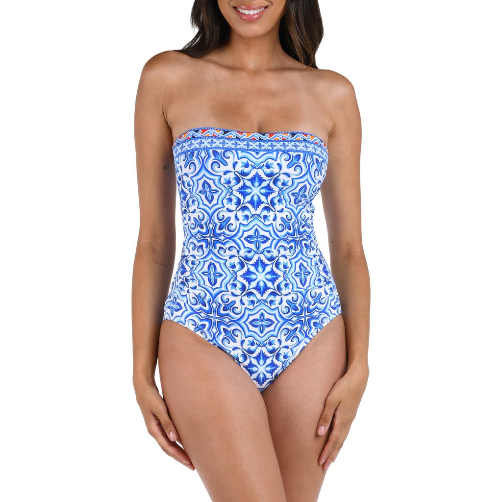 La Blanca Alboran Bandeau One-Piece Swimsuit in Blue