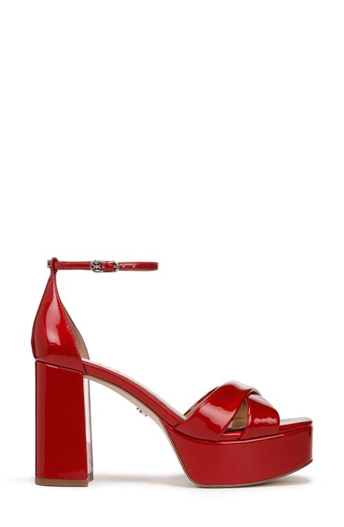 Shop Sam Edelman Jullian Ankle Strap Platform Sandal In Passion Red