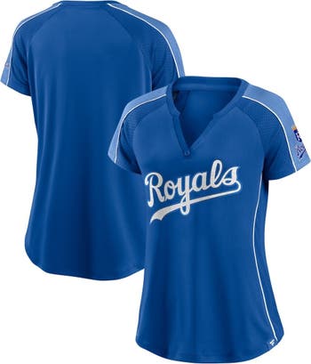 Fanatics Women's Royal Kansas City Royals Core Team Long Sleeve V-Neck T- shirt