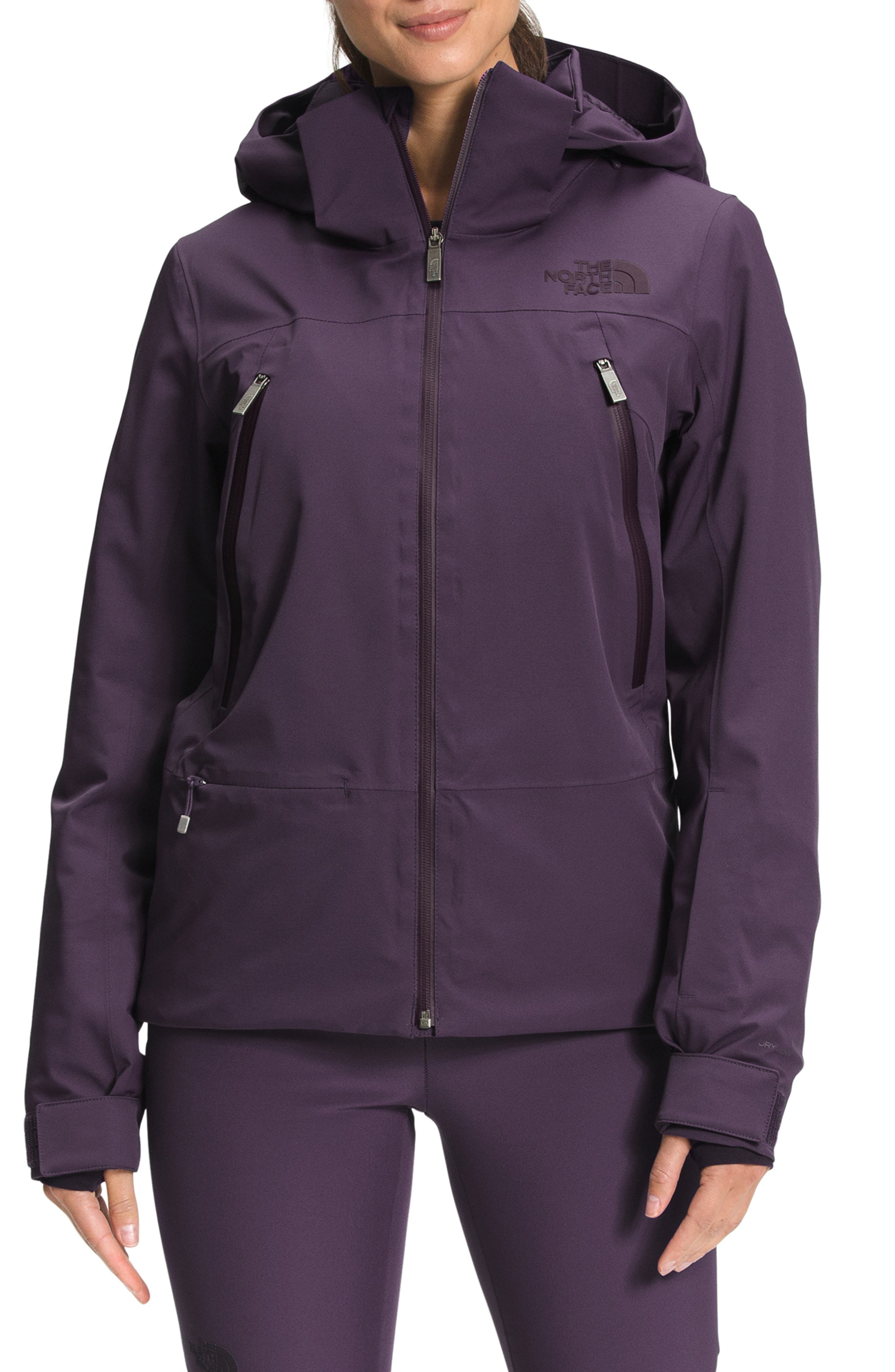 dark purple north face jacket