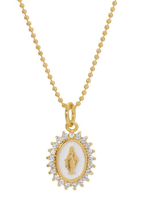 Joy Dravecky Lady of Lourdes Pendant Necklace in Gold 