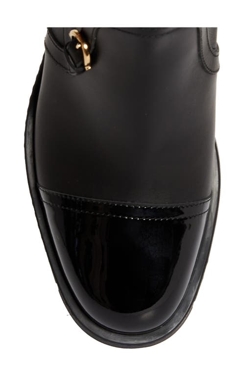 Shop Ferragamo Selyna Cap Toe Bootie In Nero Nero Nero