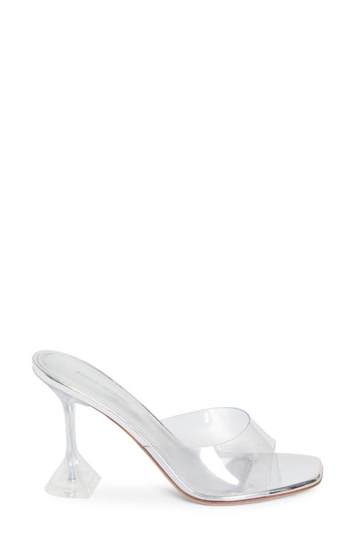 Amina Muaddi Womens Other Lupita Glass Square-toe Pvc Heeled Mules In Pvc Transparent