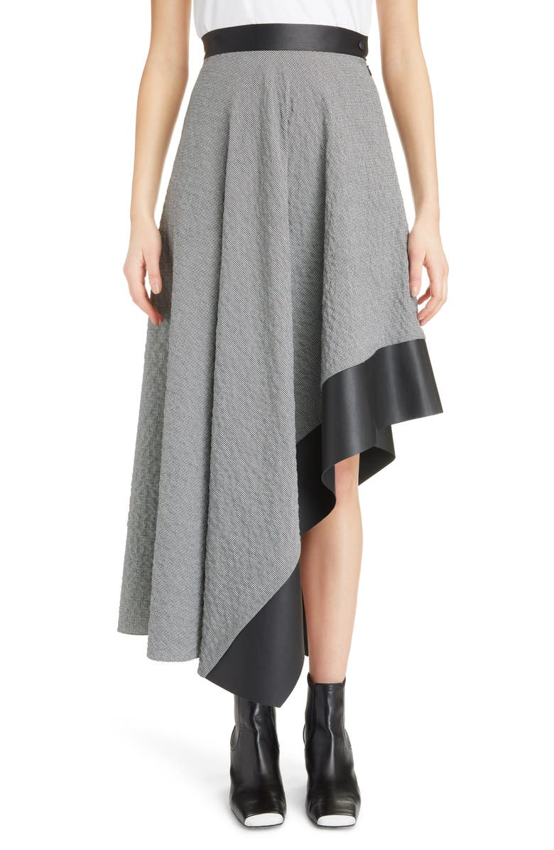 Loewe Leather Trim Asymmetrical Skirt | Nordstrom