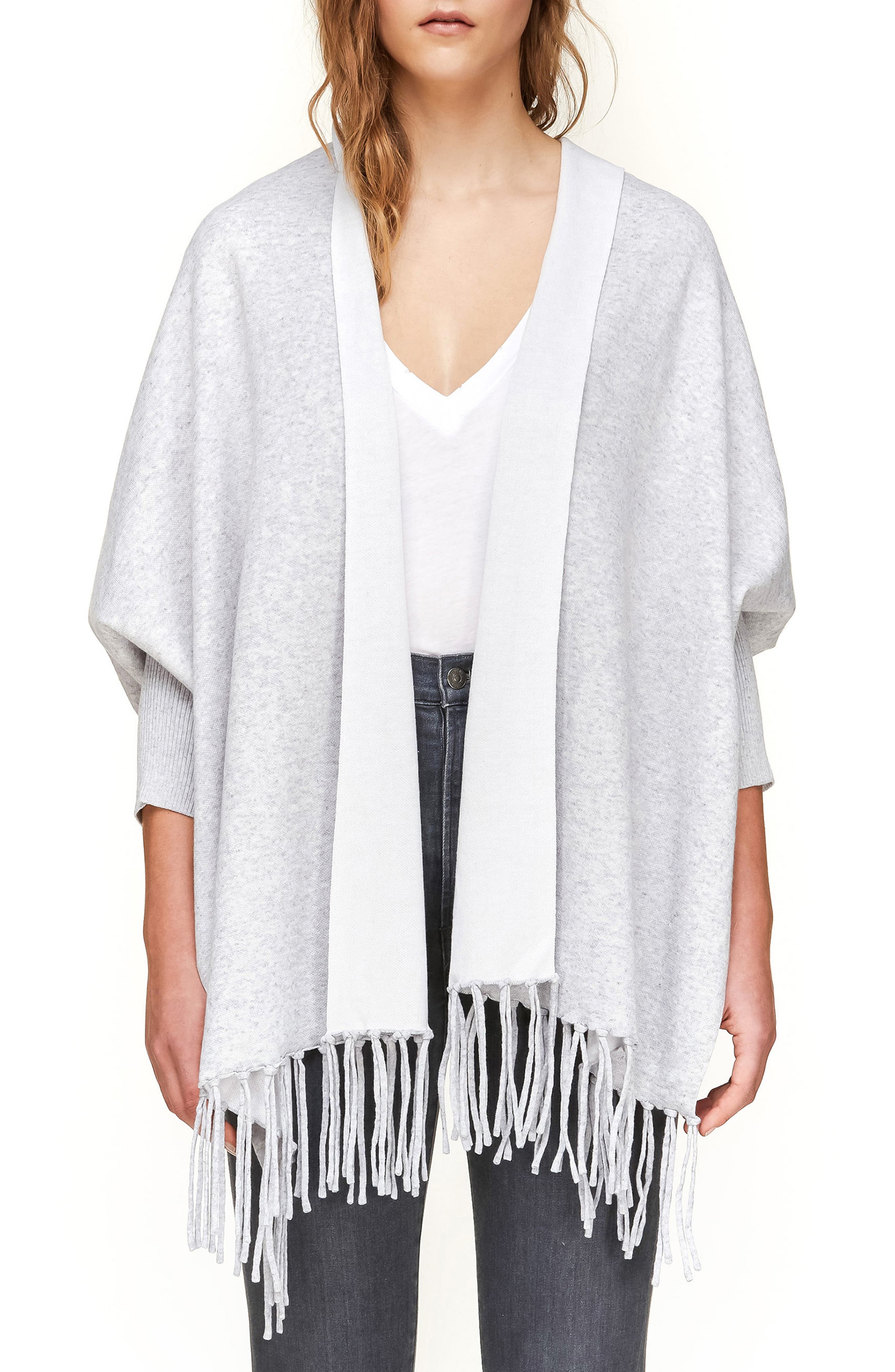 soia & kyo woven cardigan with fringe