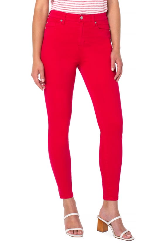 Liverpool Abby High Waist Ankle Skinny Jeans In Red