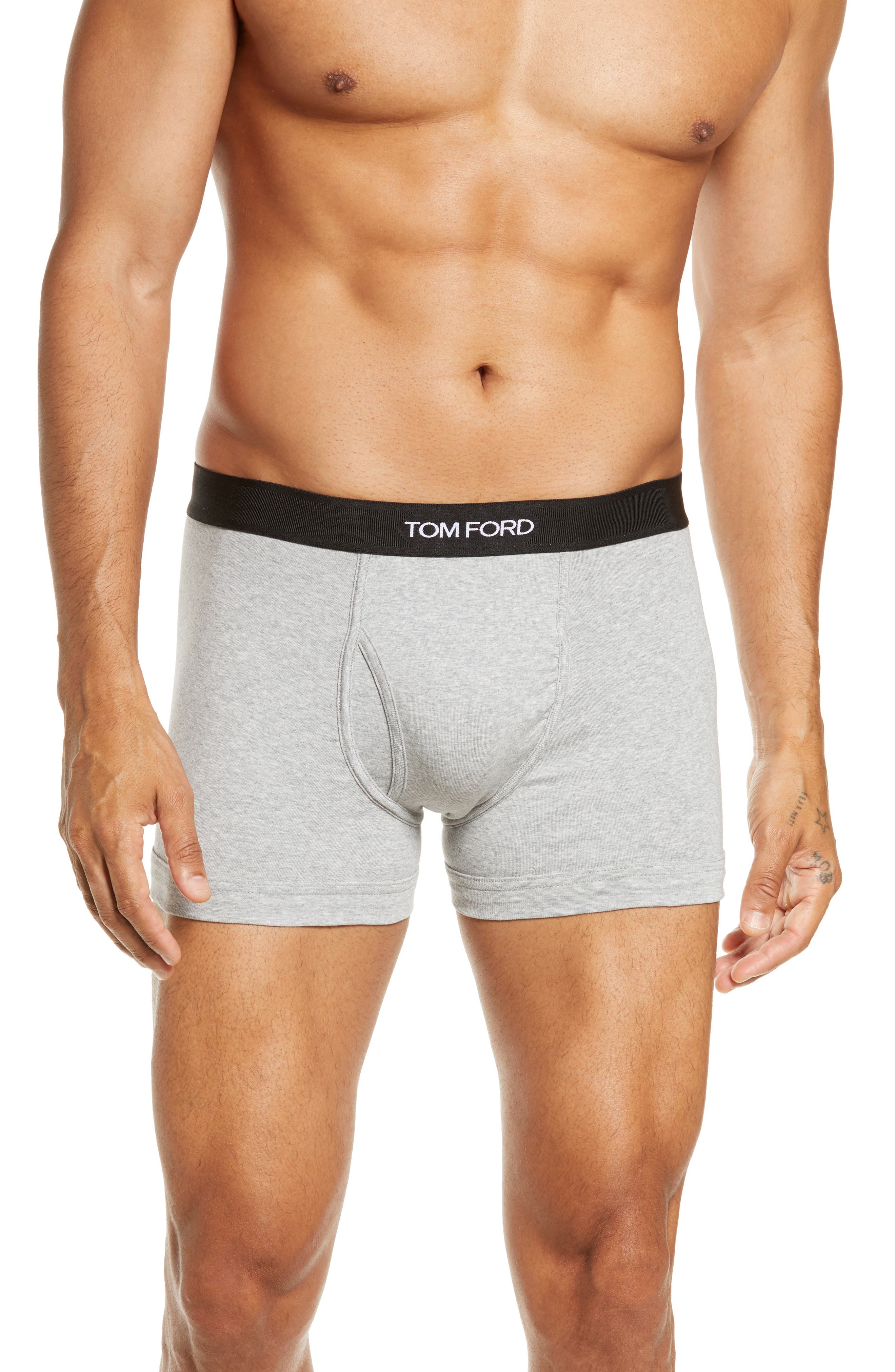 Mens Clothing Underwear Boxers briefs Grey Tom Ford Pack Of 2 Logo Stretch Cotton Briefs in Grey for Men 