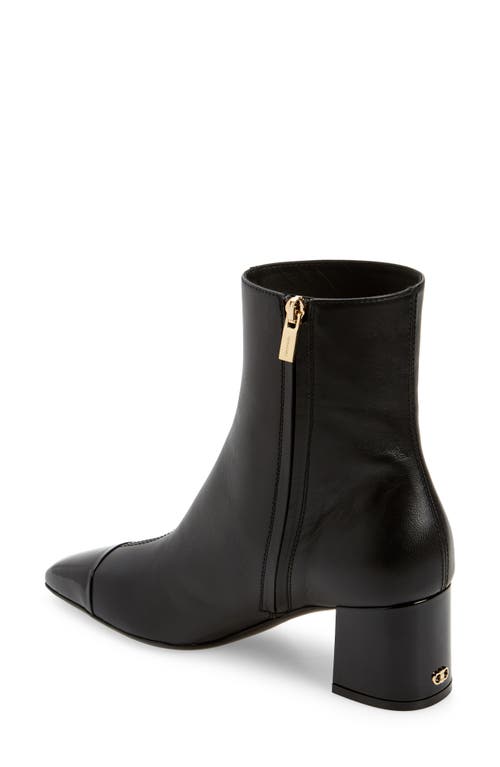 Shop Ferragamo Sambi Cap Toe Bootie In Black