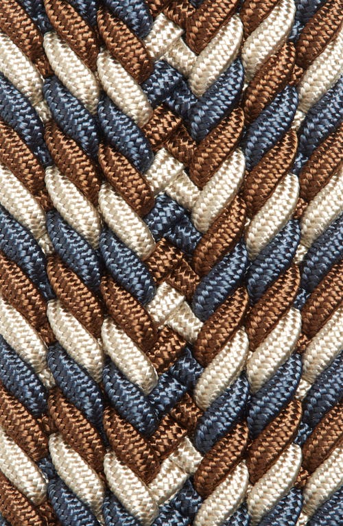 Torino Woven Belt In Blue/cream/brown