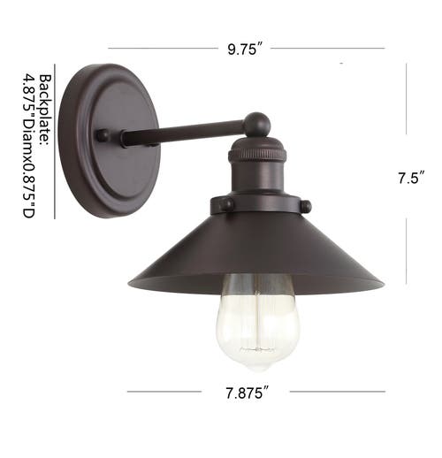 Jonathan Y July 1-light Metal Shade Sconce In Bronze/black