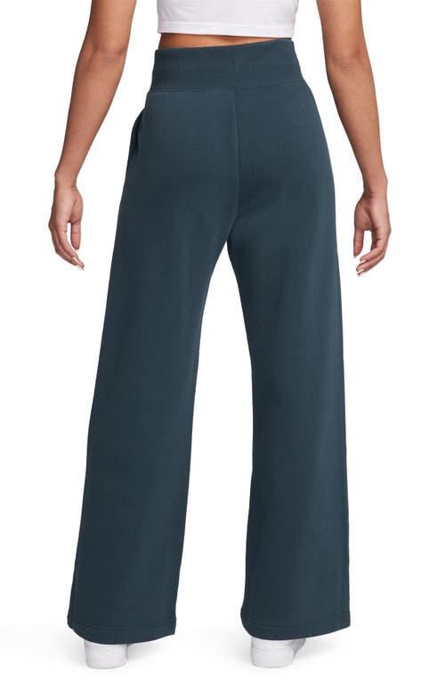 Nike Womens Phoenix High Rise Wide Pants In Armory Navy/sail