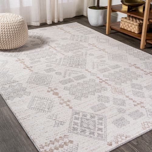 Jonathan Y Bhalil Berber Diamond Geometric Area Rug In Beige/gray