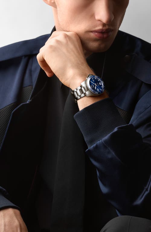 Longines Hydroconquest Automatic Bracelet Watch, 41mm In Silver/blue/silver