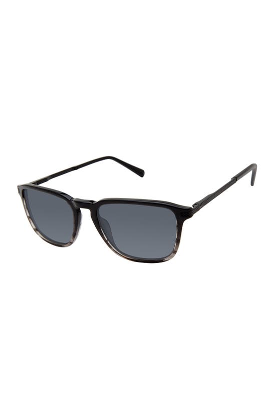 Ted Baker 55mm Rectangle Polarized Sunglasses In Blk