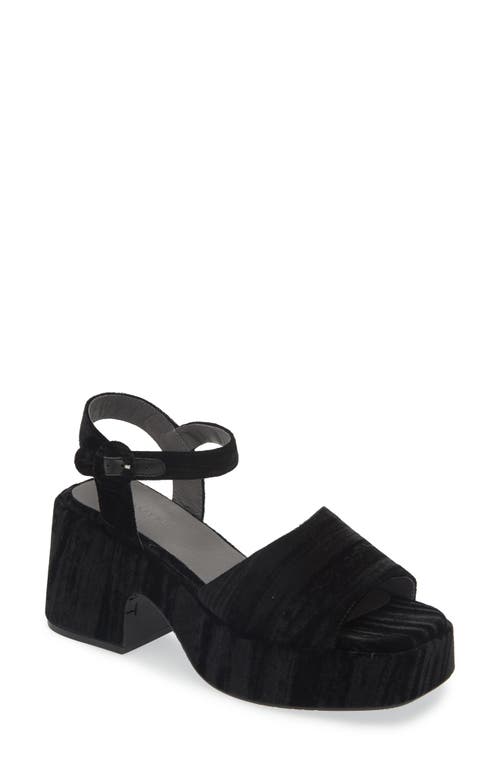 Chocolat Blu Georgette Platform Slide Sandal In Black Velvet