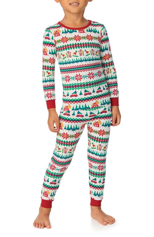 Bedhead Pajamas Kids' Festive Print Fitted Two-piece Pajamas In Festive Fairisle