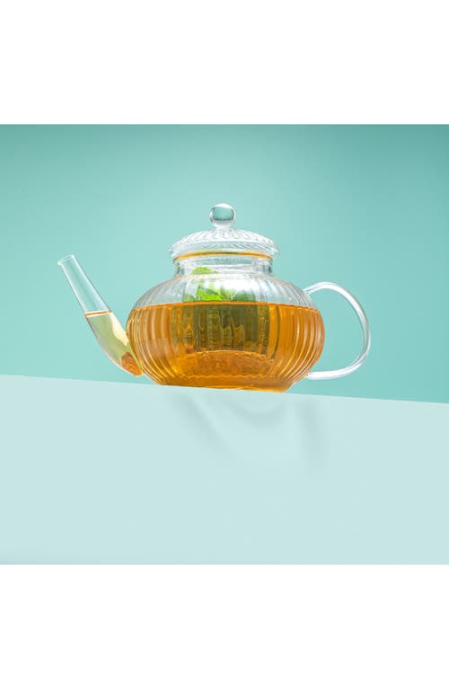 Joyjolt Fluted Glass Tea Kettle In Clear