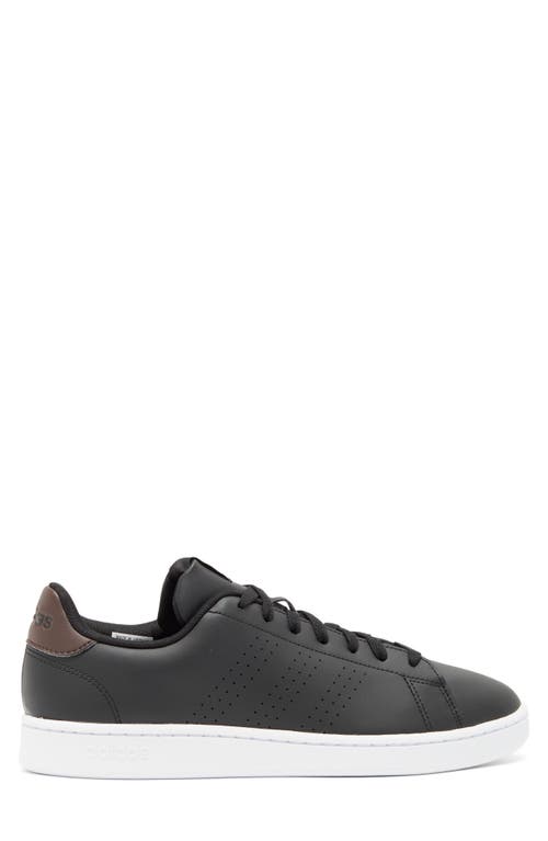 Shop Adidas Originals Adidas Advantage Tennis Sneaker In Black/black/shadow Brown