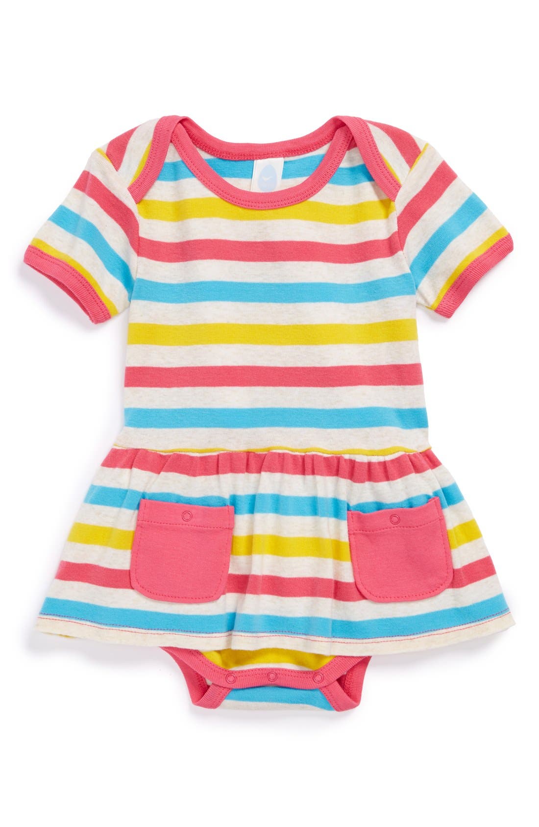 Stem Baby Stripe Organic Cotton Skirted Bodysuit (Baby Girls) Nordstrom