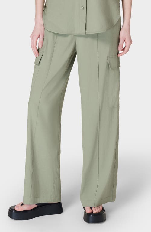 Sweaty Betty Summer Stretch Linen Blend Wide Leg Utility Pants Savannah Green at Nordstrom,