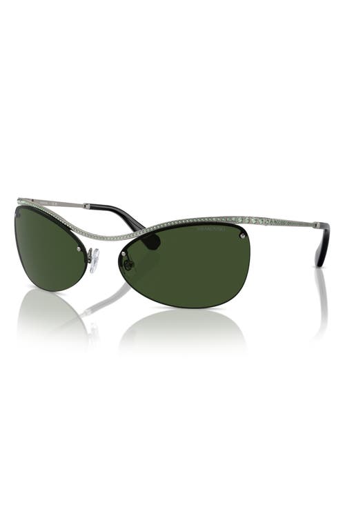 Shop Swarovski 63mm Irregular Sunglasses In Gunmetal