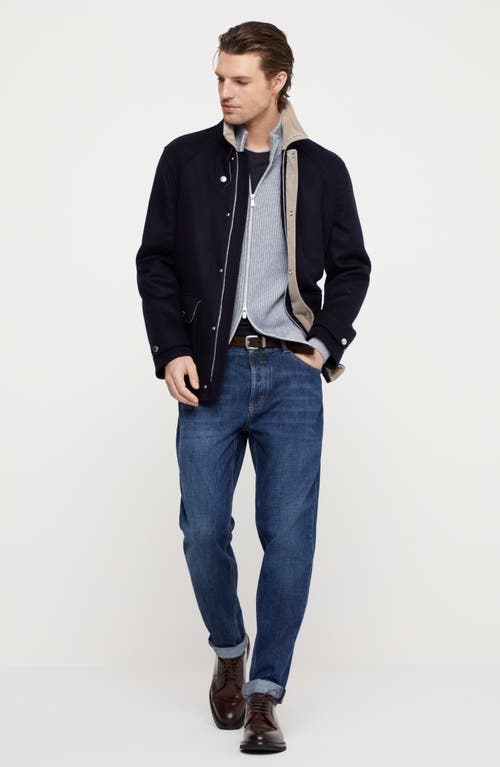 Shop Brunello Cucinelli Lightweight Denim Trousers In Dark Denim