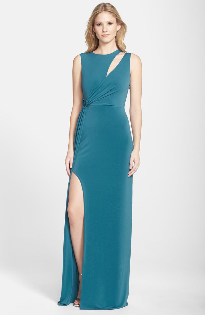 Halston Heritage Asymmetrical Jersey Gown | Nordstrom