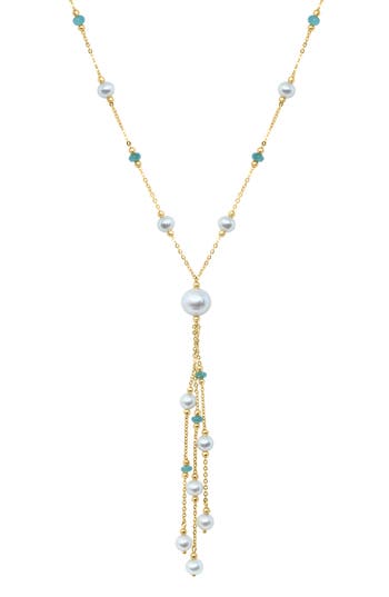 Effy Emerald & Freshwater Pearl Station Y-necklace In White