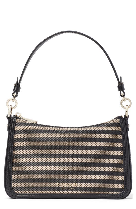 Hudson Stripe Medium Shoulder Bag In Black Multi.