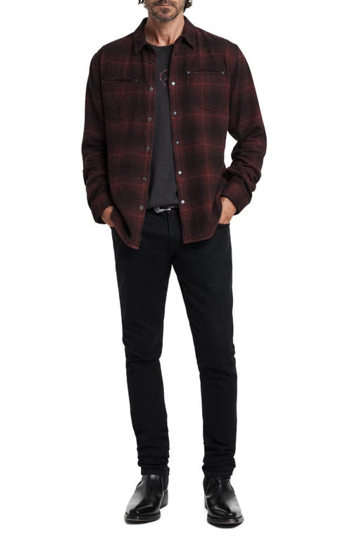 Shop John Varvatos Dario Brushed Cotton Flannel Button-up Shirt In Tamarind