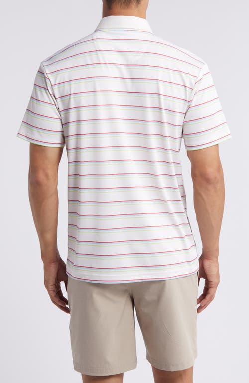 Shop Swannies Cullen Stripe Golf Polo In Vintage White