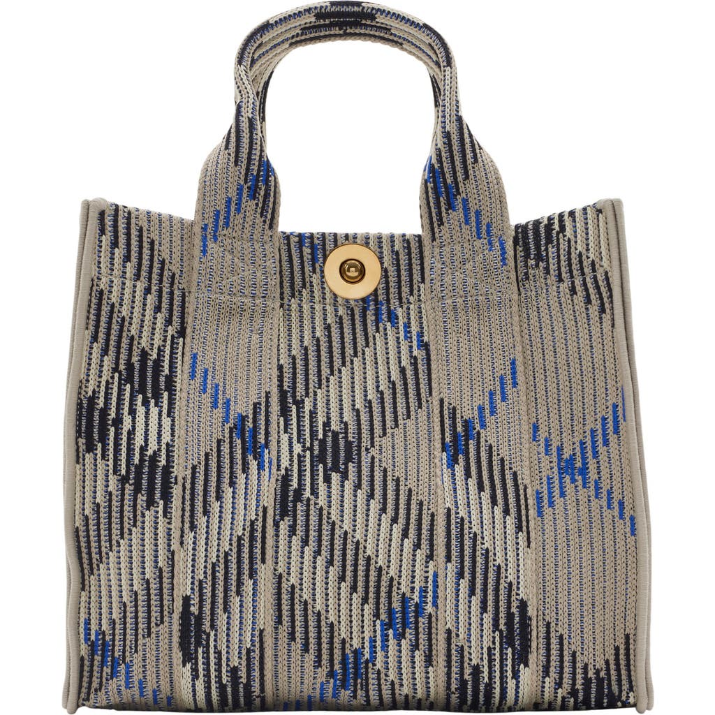 Burberry Embroidered Fabric Check Mini Handbag In Lichen