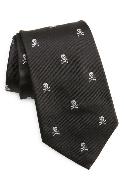 Ralph Lauren Purple Label Skull & Crossbones Silk Tie in Black 