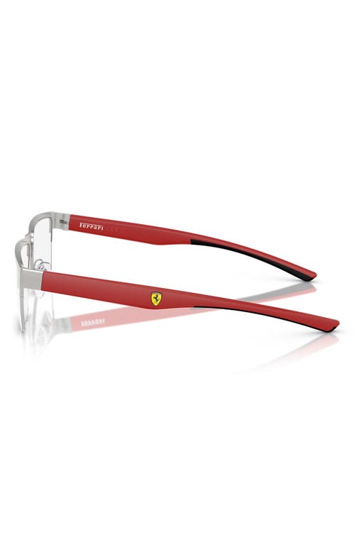 Scuderia Ferrari X  55mm Rectangular Optical Glasses In Silver