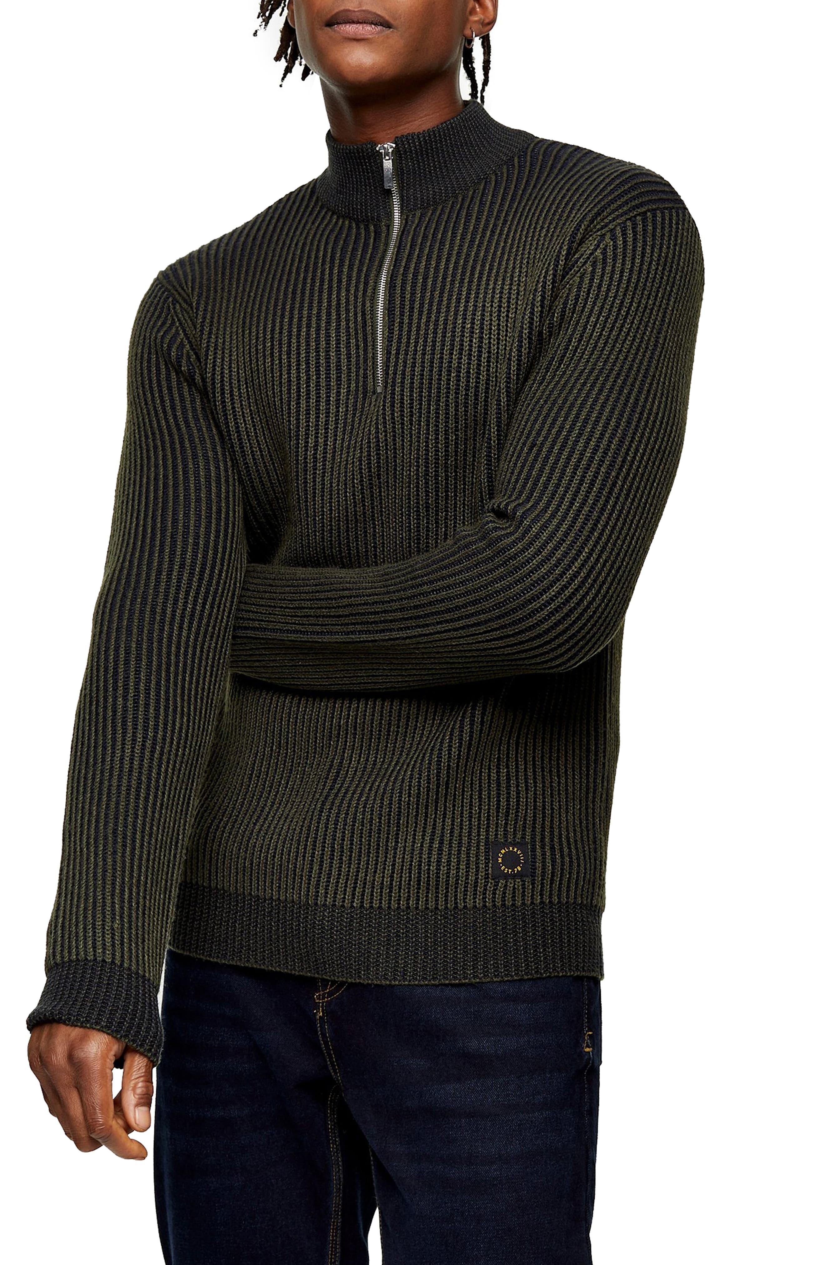 mock neck sweater with zipper