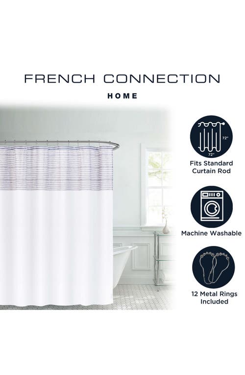 Shop French Connection Landon Collection Shower Curtain In White/navy