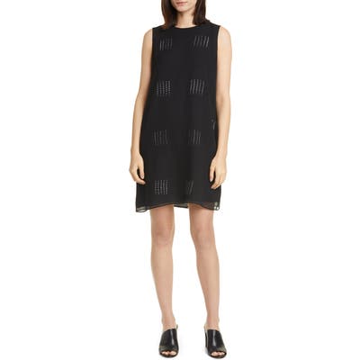 Eileen Fisher Hand Dyed Silk Shift Dress, Black